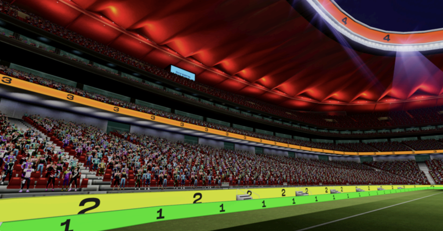 Estadio virtual sin branding en la experiencia VR